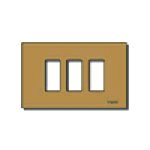 Placca 3 Moduli Rettangolare Alluminio Scatto BRONZO